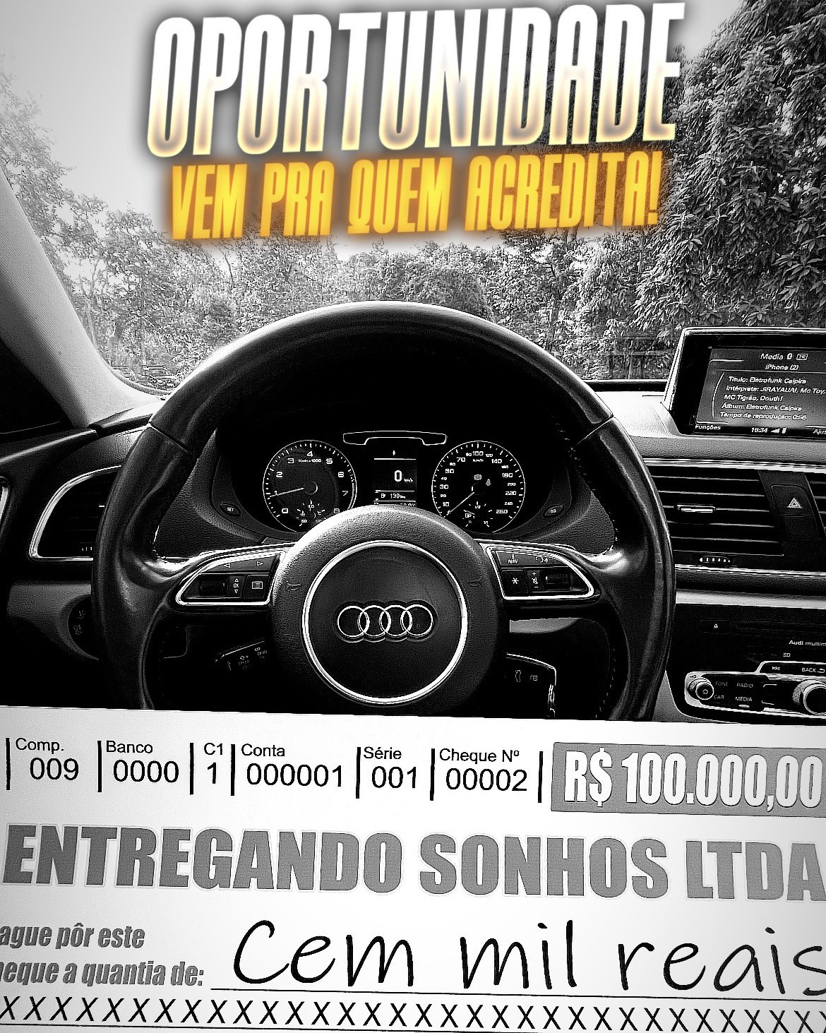 Audi Q3 + CBR 1000RR ou 100k no Pix!